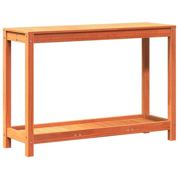 Sodinimo stalas su lentyna, vaško rudas, 108x35x75cm, pušis
