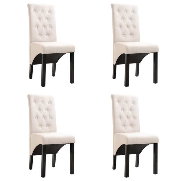 Valgomojo kėdės, 4vnt., kreminės spalvos, audinys