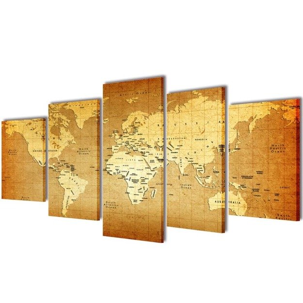 Fotopaveikslas  pasaulio Žemėlapis  ant drobės 200 x 100 cm