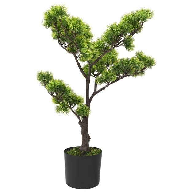 Dirbtinis pinus bonsai medelis su vazonu, 60cm, žalios spalvos