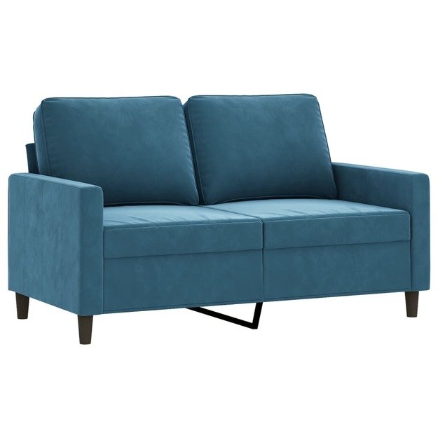 Dvivietė sofa, mėlynos spalvos, 120cm, aksomas