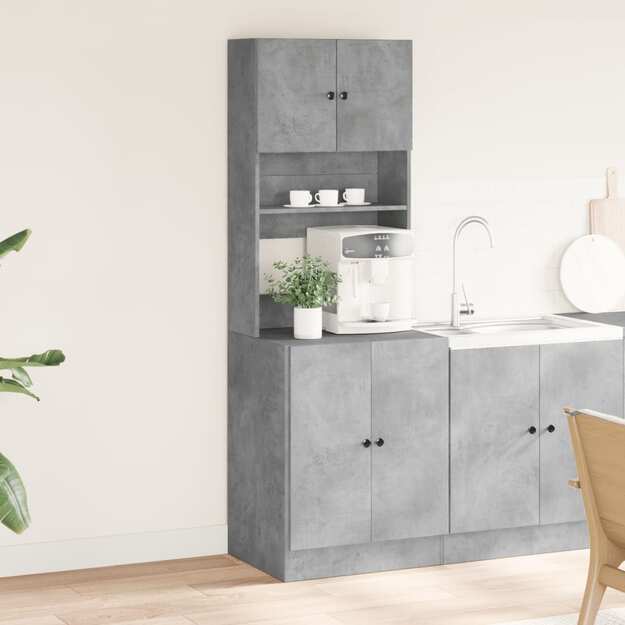 Virtuvės spintelė, betono pilka, 60x50x180cm, apdirbta mediena