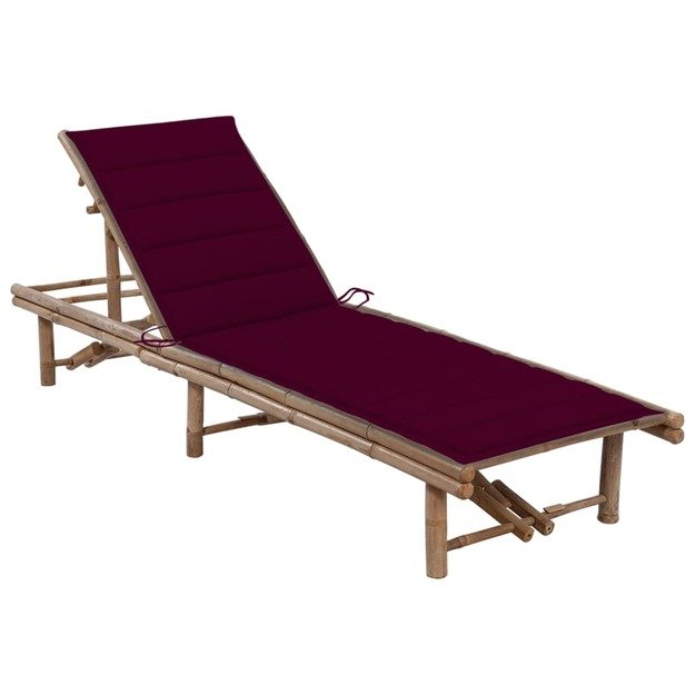 Sodo saulės gultas su čiužinuku, bambukas