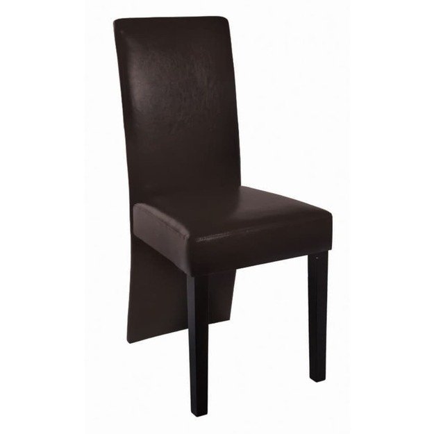 Valgomojo kėdės, 2vnt., tamsiai rudos, dirbtinė oda