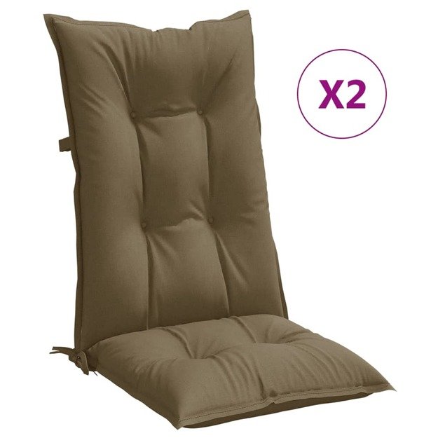 Kėdės pagalvėlės, 2vnt., taupe, 120x50x7cm, audinys