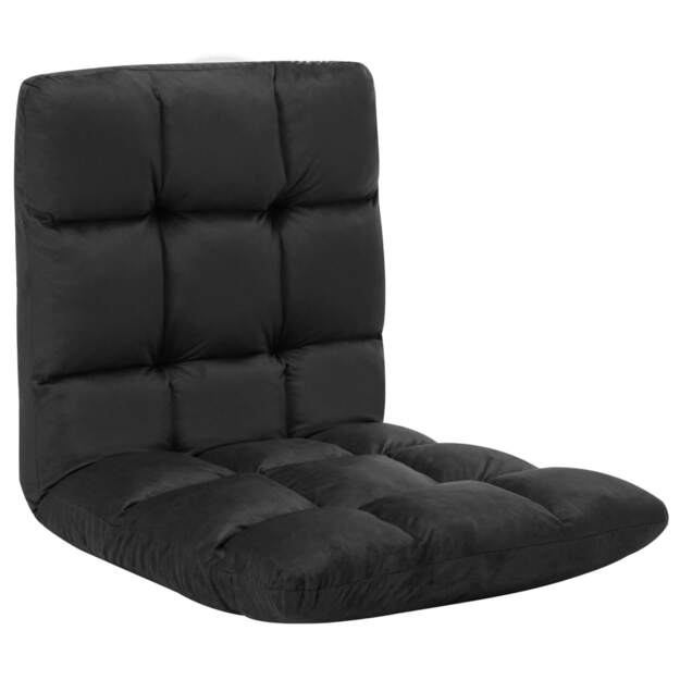 Sulankstomas čiužinukas-kėdė, juodos spalvos, mikropluoštas