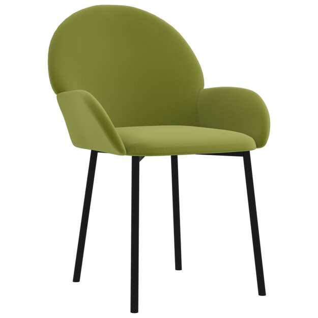 Valgomojo kėdės, 2vnt., šviesiai žalios spalvos, aksomas