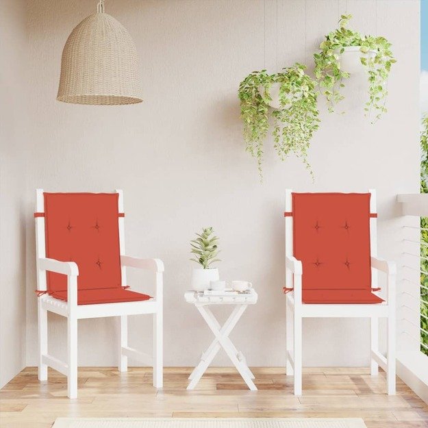 Kėdės pagalvėlės, 2vnt., raudonos, 100x50x4cm, audinys