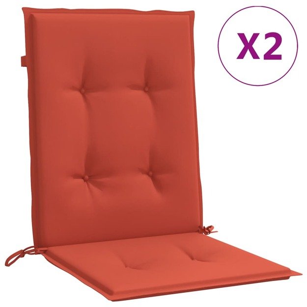 Kėdės pagalvėlės, 2vnt., raudonos, 100x50x4cm, audinys