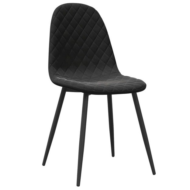 Valgomojo kėdės, 2vnt., juodos spalvos, aksomas