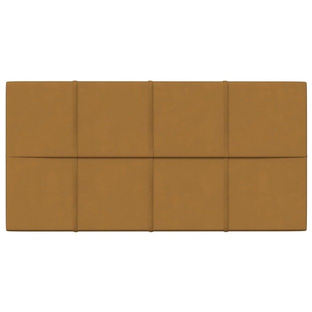 Sienų plokštės, 12vnt., rudos, 60x30cm, aksomas, 2,16m²