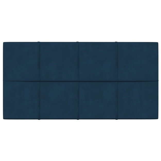 Sienų plokštės, 12vnt., mėlynos, 60x30cm, aksomas, 2,16m²