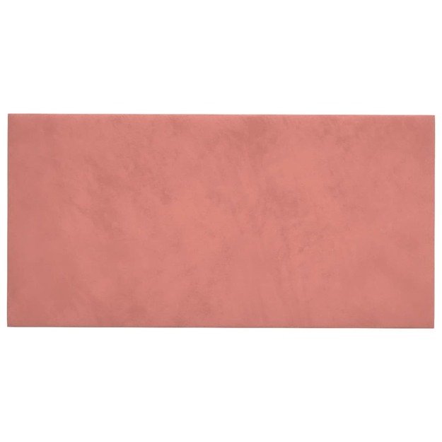 Sienų plokštės, 12vnt., rožinės, 60x30cm, aksomas, 2,16m²
