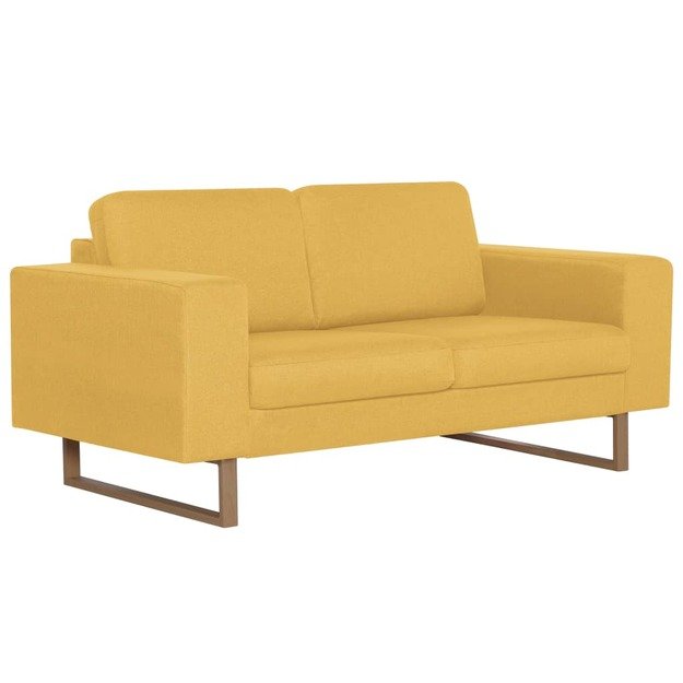 Dvivietė sofa, geltona, audinys