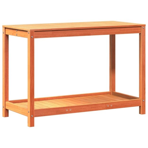 Sodinimo stalas su lentyna, vaško rudas, 108x50x75cm, pušis