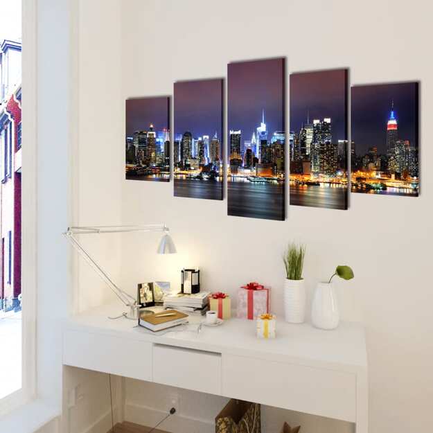 Fotopaveikslas  niujorko kontūrai  ant drobės 100 x 50 cm