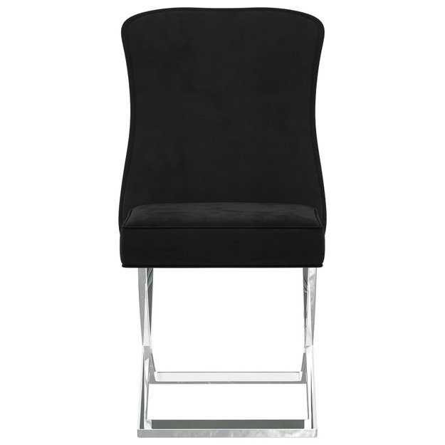 Valgomojo kėdė, juoda, 53x52x98cm, aksomas ir plienas