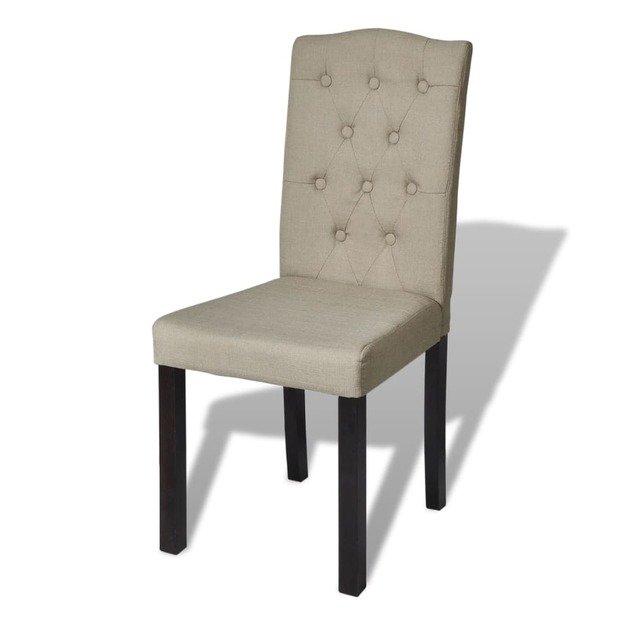 Valgomojo kėdės, 6 vnt., šviesiai rudos spalvos, audinys