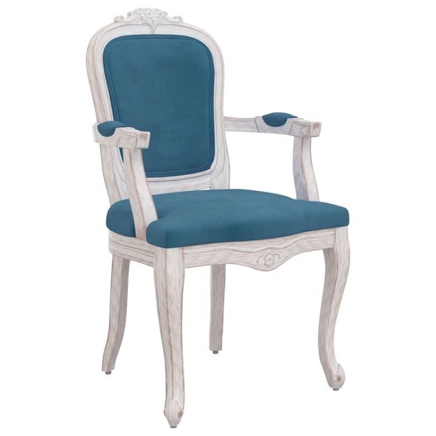 Valgomojo kėdė, mėlynos spalvos, 62x59,5x100,5cm, aksomas