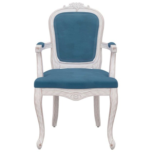 Valgomojo kėdė, mėlynos spalvos, 62x59,5x100,5cm, aksomas