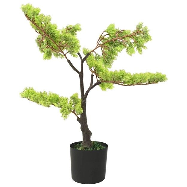 Dirbtinis kiparisinis bonsai medelis su vazonu, 60cm, žalias