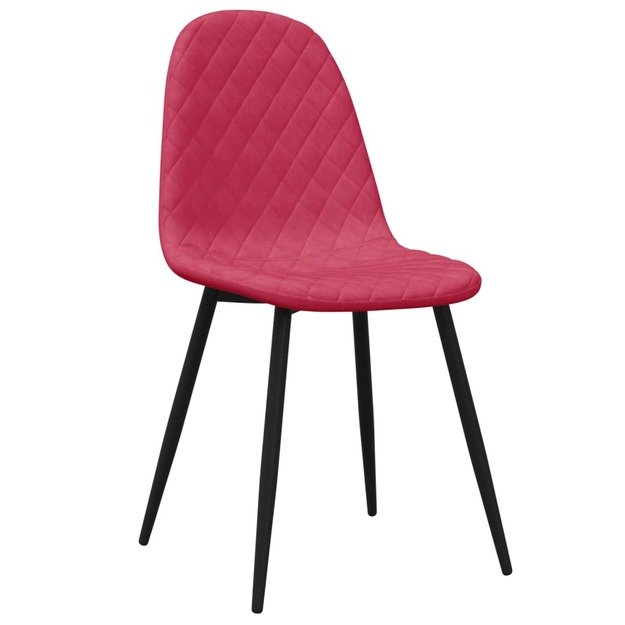 Valgomojo kėdės, 4vnt., raudonojo vyno spalvos, aksomas