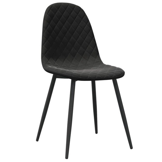 Valgomojo kėdės, 4vnt., juodos spalvos, aksomas