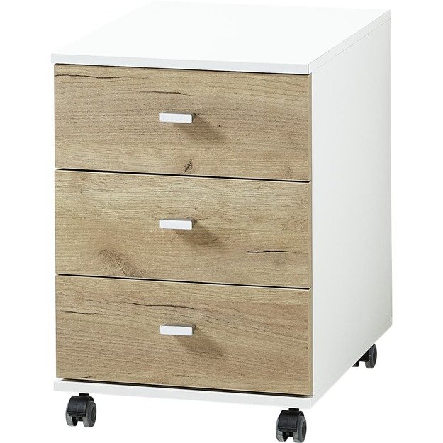 426459 germania rolling filing cabinet  altino  40x48,9x56,9 cm navarra-oak and white