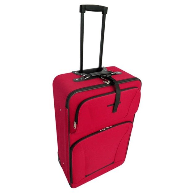 5 dalių kelioninių lagaminų komplektas, raudonas
