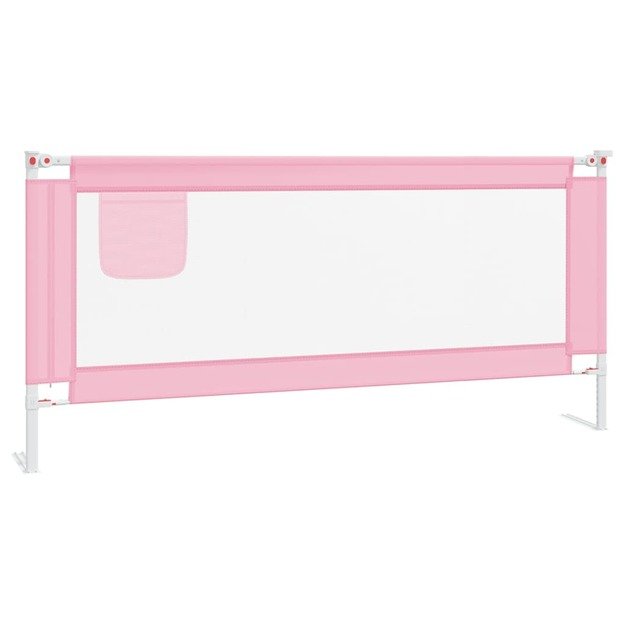 Apsauginis turėklas vaiko lovai, rožinis, 200x25cm, audinys