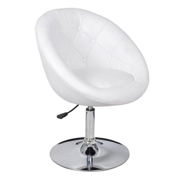 Baro kėdės, 2 vnt., baltos spalvos, dirbtinė oda