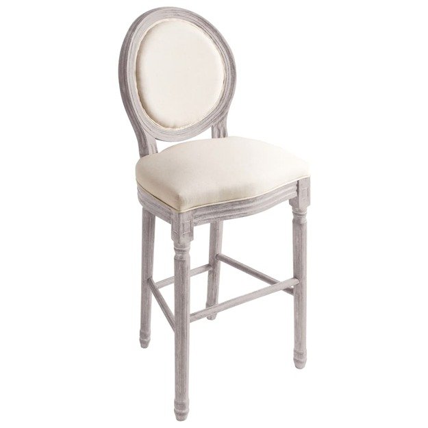 Baro kėdės, 2vnt., baltos, linas