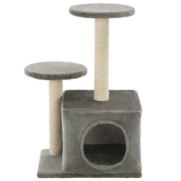 Draskyklė katėms su stovais iš sizalio, 60cm, pilka