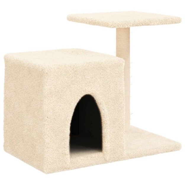 Draskyklė katėms su stovais iš sizalio, kreminė, 50,5cm