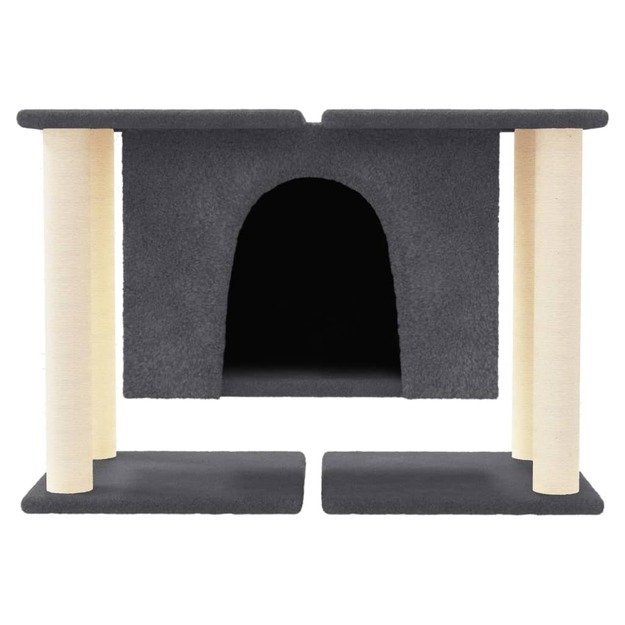 Draskyklė katėms su stovais iš sizalio, tamsiai pilka, 50cm