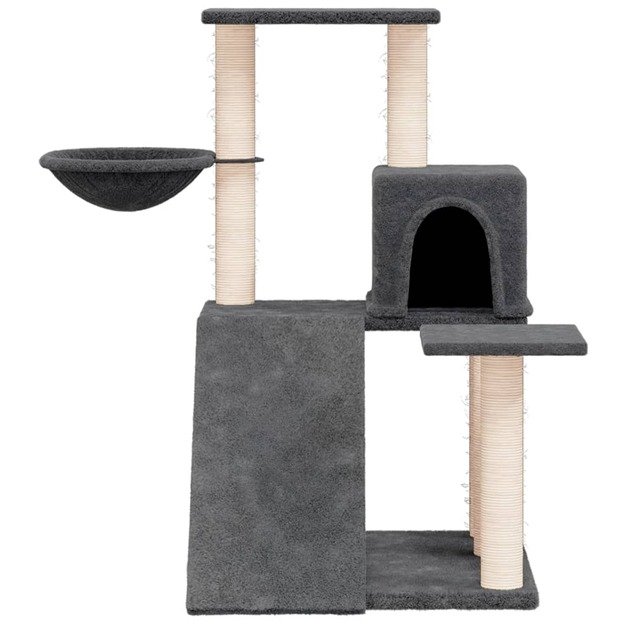 Draskyklė katėms su stovais iš sizalio, tamsiai pilka, 82cm