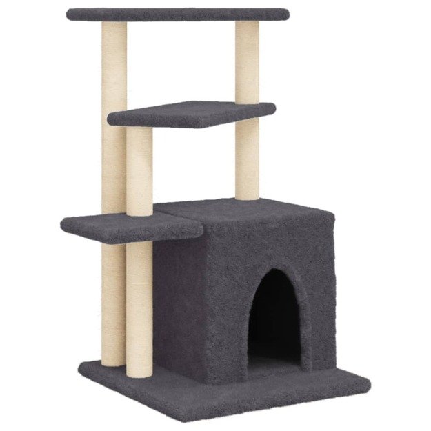 Draskyklė katėms su stovais iš sizalio, tamsiai pilka, 83,5cm
