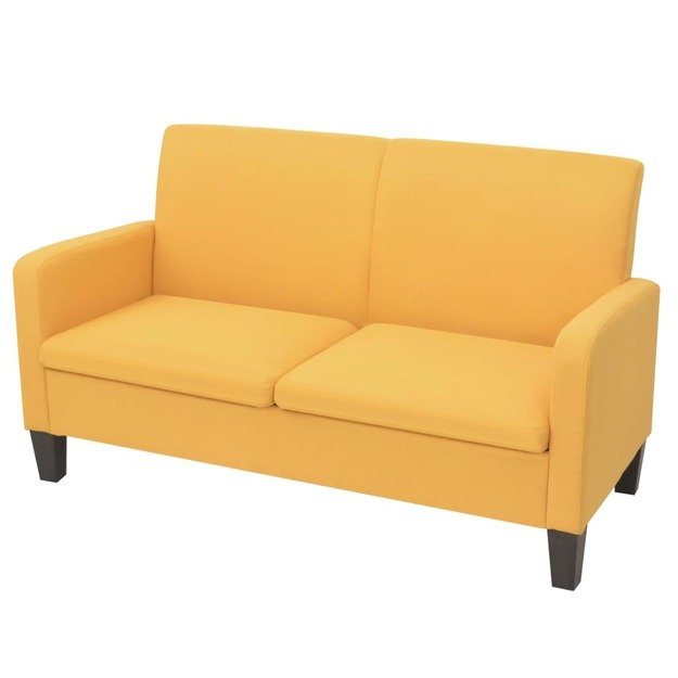 Dvivietė sofa, 135x65x76, geltonos spalvos