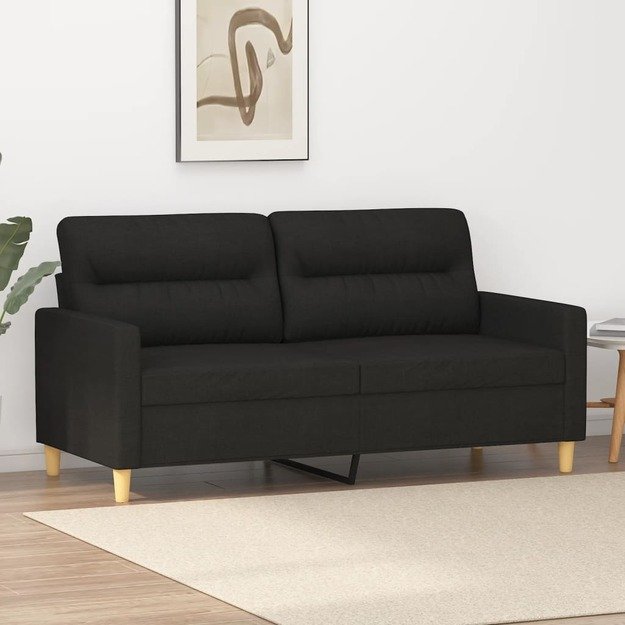 Dvivietė sofa, juodos spalvos, 140cm, audinys