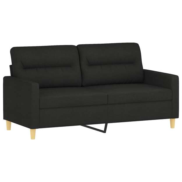 Dvivietė sofa, juodos spalvos, 140cm, audinys