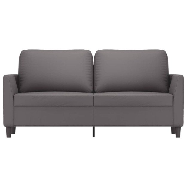 Dvivietė sofa, pilkos spalvos, 140cm, dirbtinė oda