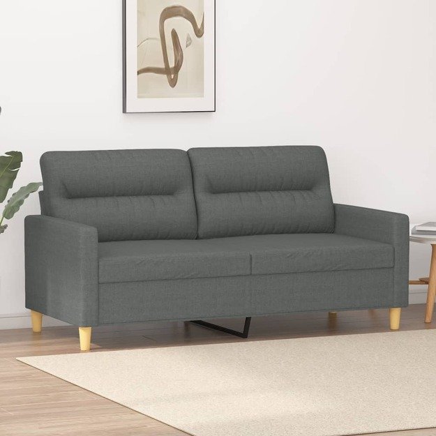 Dvivietė sofa, tamsiai pilkos spalvos, 140cm, audinys