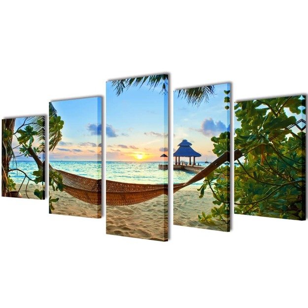 Fotopaveikslas  paplūdimys ir hamakas  ant drobės 200 x 100 cm