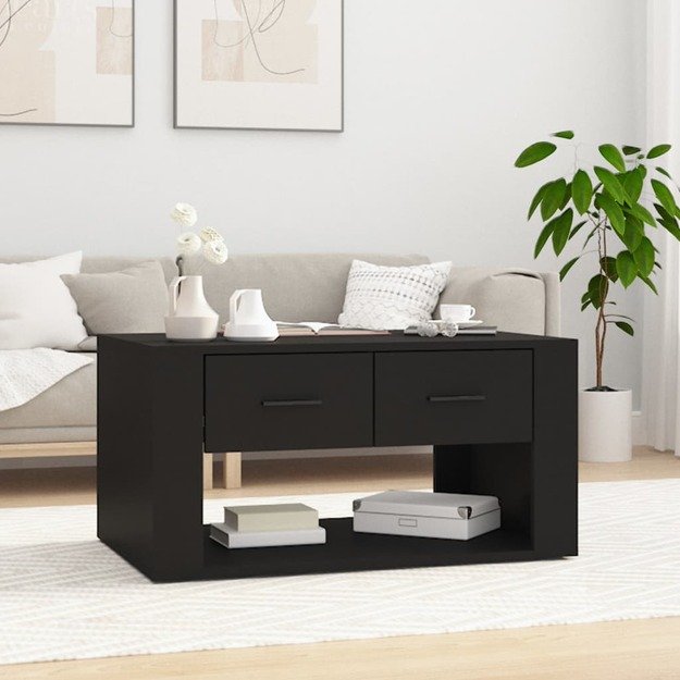 Kavos staliukas, juodas, 80x50x40cm, apdirbta mediena