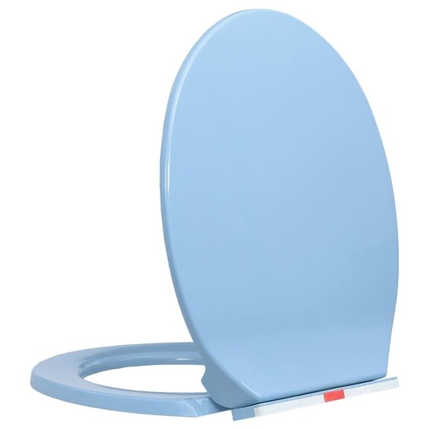 Klozeto sėdynė su soft-close mechanizmu, mėlyna, ovali