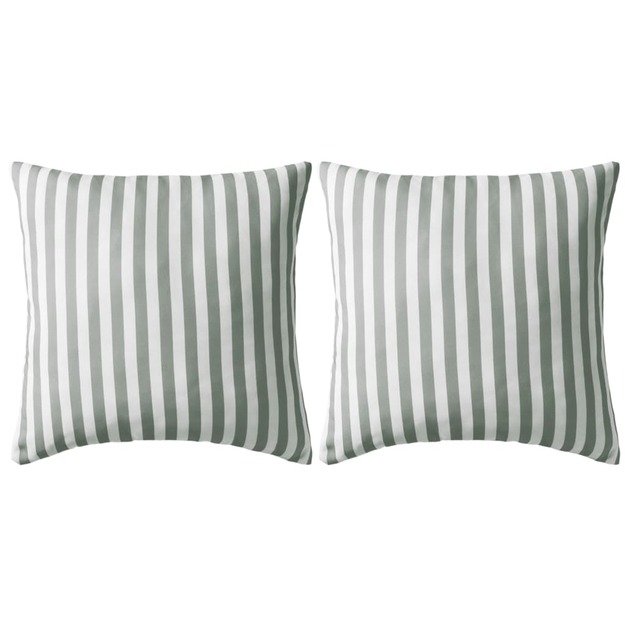 Lauko pagalvės, 2 vnt., pilkos spalvos, 45x45cm, dryžuotos