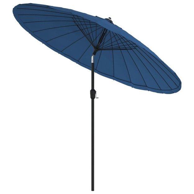 Lauko skėtis su aliuminio stulpu, mėlynos spalvos, 270cm