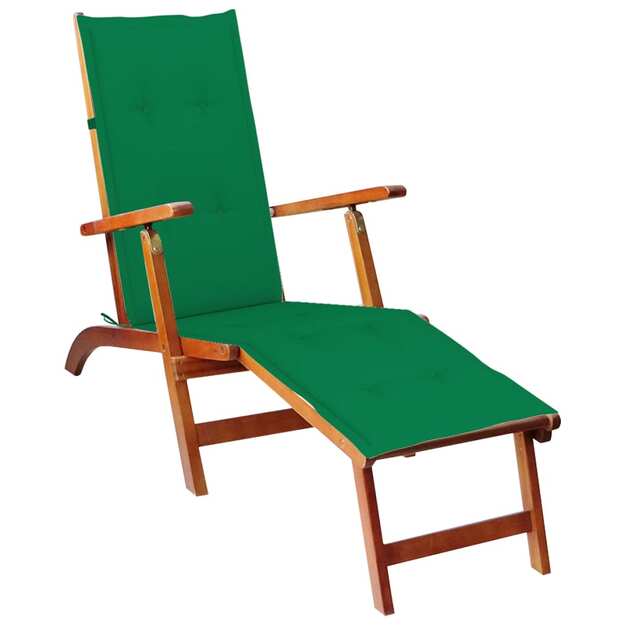 Lauko terasos kėdė su pakoja ir pagalvėle, akacijos masyvas