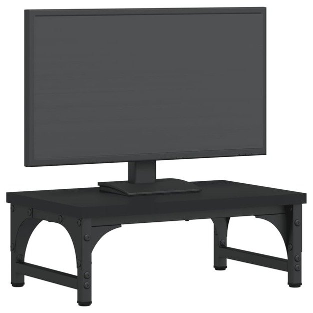 Monitoriaus stovas, juodas, 37x23x14cm, apdirbta mediena
