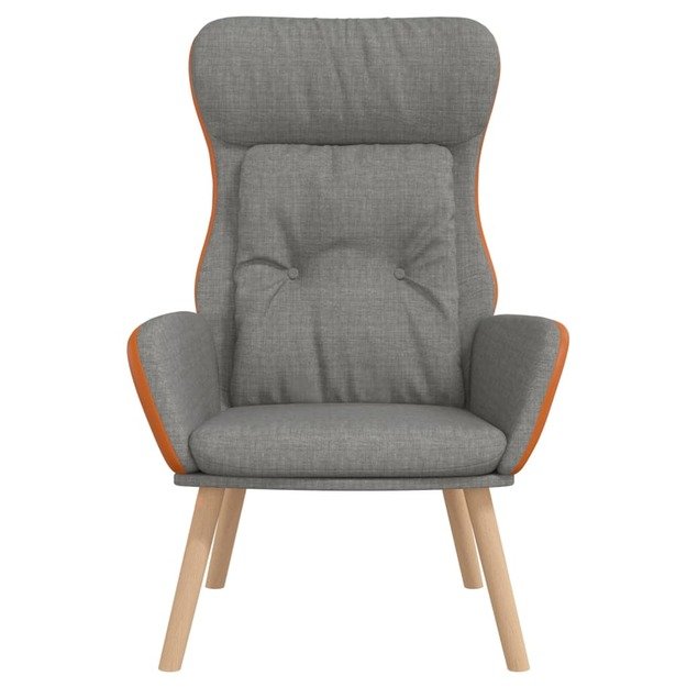 Poilsio kėdė, šviesiai pilkos spalvos, audinys ir pvc